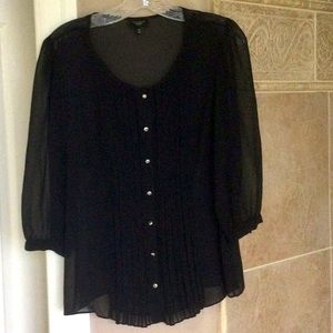 Talbots Black Sheer Top